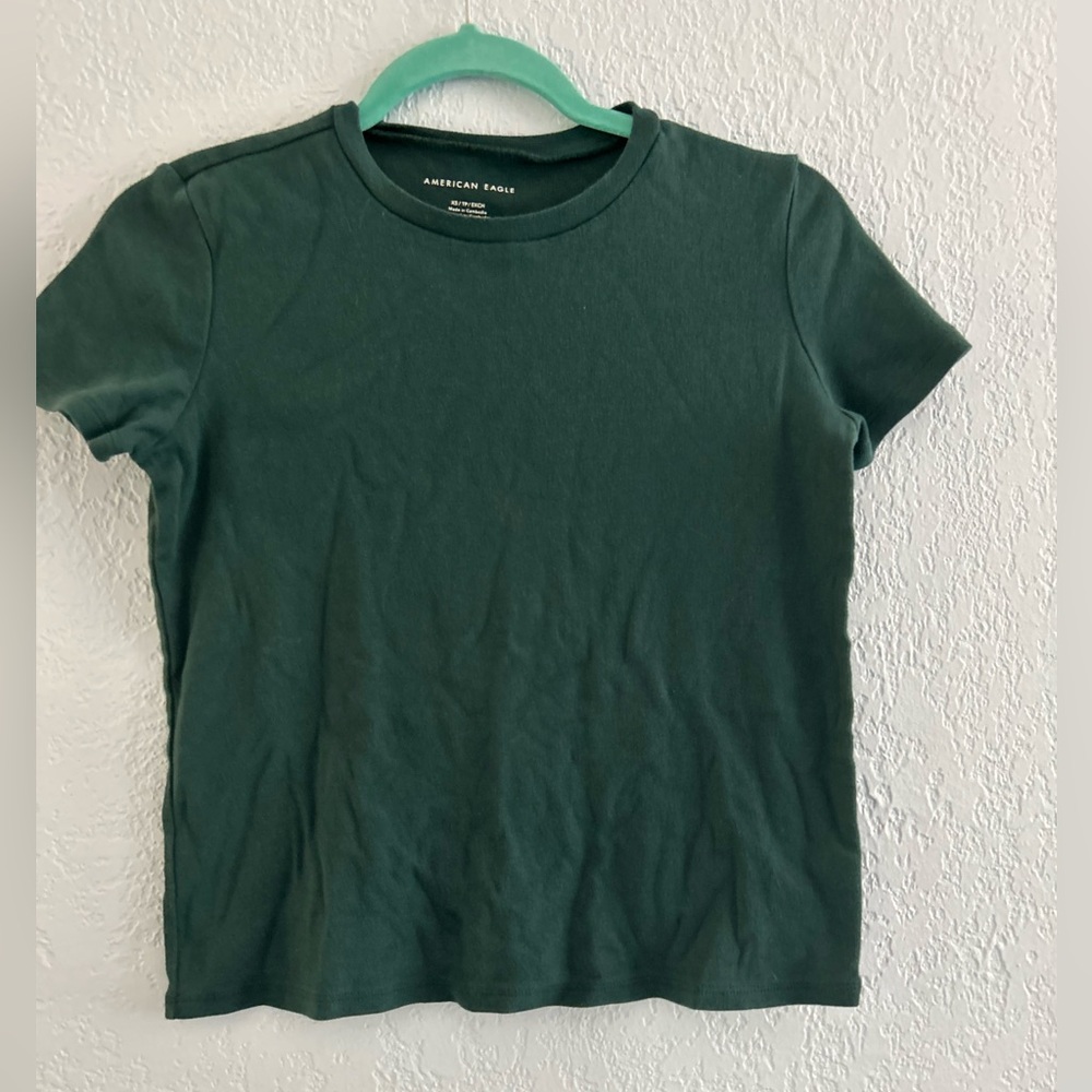 American Eagle Dark Green Boxy Crew Neck Tee
